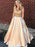 Scoop Sleeveless Floor-Length A-line With Beading Satin Dresses - Prom Dresses