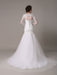 Sequined Wedding Dress Detachable Neckline Lace Applique Mermaid Court Train Bridal Dress misshow