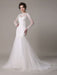 Sequined Wedding Dress Detachable Neckline Lace Applique Mermaid Court Train Bridal Dress misshow