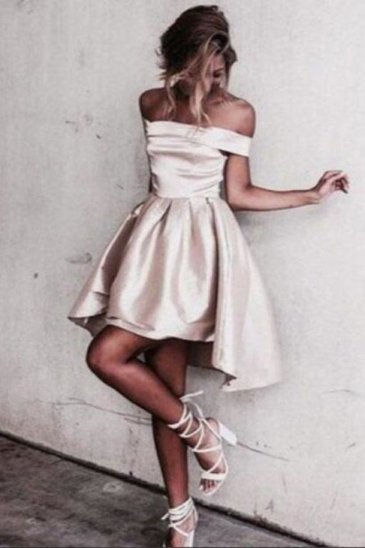 Sexy Off the Shoulder Prom Simple Short Homecoming Dress - Prom Dresses