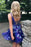 Sexy Royal Blue A-Line V-Neck Backless Short Prom Homecoming Dress - Prom Dresses