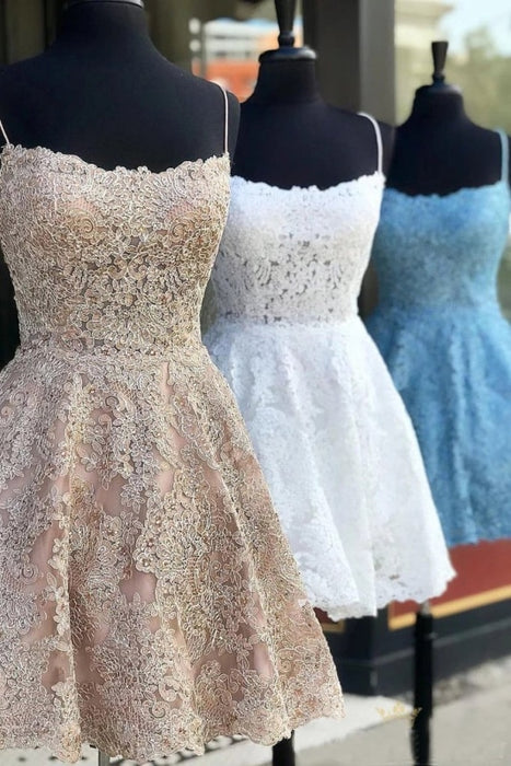 Sexy Sleeveless Homecoming Dress Short Lace Graduation Dresses - Prom Dresses