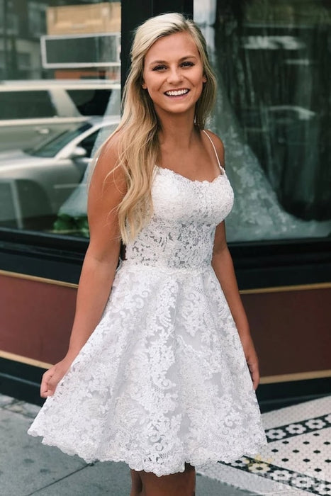 Sexy Sleeveless Homecoming Dress Short Lace Graduation Dresses - Prom Dresses