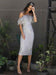 Sheath Grey Lace Prom Party Bridesmaid Dress - Bridesmaid Dresses