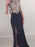 Sheath Jersey Halter Sleeveless Floor-Length With Beading Dresses - Prom Dresses