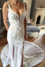 Sheath V-neck Sleeveless Court Train Lace Appliques Beach Wedding Dress - Wedding Dresses