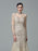Sheath/Column High Neck Applique Long Sleeves Long Net Dresses - Prom Dresses