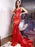 Sheath/Column Silk like Satin Spaghetti Straps Sleeveless Sweep/Brush Train Applique Dresses - Prom Dresses