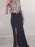 Sheath/Column Sleeveless Halter Beading Floor-Length Jersey Dresses - Prom Dresses