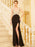 Sheath/Column V-neck Beading Sleeveless Sweep/Brush Train Spandex Dresses - Prom Dresses