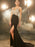 Sheath/Column V-neck Beading Sleeveless Sweep/Brush Train Spandex Dresses - Prom Dresses