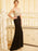 Sheath/Column V-neck Beading Sleeveless Sweep/Brush Train Spandex Dresses - Prom Dresses