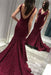 Shiny Deep V Neck Mermaid Evening Dress Sequins Backless Sweep Train Prom Dresses - Prom Dresses