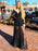 Shiny Long Sleeves V Neck Lace Sequins Black Long Prom Dresses, Long Sleeves Black Formal Dresses, Black Evening Dresses