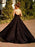 Shiny V Neck Backless Black Long Prom Dresses, Open Back Black Formal Evening Dresses, y Black Ball Gown