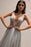 Shiny V Neck Backless Silver Grey Long Prom Dresses, Backless Silver Grey Formal Graduation Evening Dresses