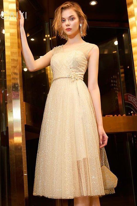 Shiny V Neck Knee Length Party Charming Sequin Homecoming Dresses - Prom Dresses