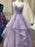 Shiny V Neck Puffy Long Purple Prom Dresses, V Neck Purle Formal Graduation Evening Dresses, y Purple Ball Gown