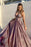 Shiny V Neck Thin Straps Pink Sequins Long Prom Dresses, Open Back Pink Formal Evening Dresses