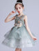 Flower Girl Dresses White Jewel Neck Short Sleeves Embroidered Kids Party Dresses
