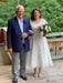 Short Sleeves Lace Covered Button Short Wedding Dresses - wedding dresses