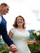Short Sleeves Lace Covered Button Short Wedding Dresses - wedding dresses