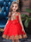 Flower Girl Dresses V-Neck Tulle Short Sleeves Knee Length Princess Silhouette Embroidered Kids Party Dresses