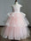 Flower Girl Dresses Jewel Neck Short Sleeves Tiered Kids Pageant Dresses