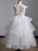 Flower Girl Dresses Jewel Neck Short Sleeves Tiered Kids Pageant Dresses