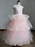 Flower Girl Dresses Jewel Neck Short Sleeves Tiered Kids Pageant Dresses