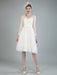 Short Wedding Dress Tulle Knee Length V Neck Long Sleeves A Line Natural Waist Bridal Gowns