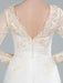 Short Wedding Dress Tulle Knee Length V Neck Long Sleeves A Line Natural Waist Bridal Gowns