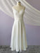 Short Wedding Dress V Neck Sleeveless A Line Tea Length Straps Bridal Gowns