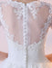 Short Wedding Dresses White Half Sleeve Lace Applique Tea Length Bridal Dress