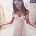 Simple A-Line Appliques Ivory Chiffon Beach Wedding Dress - Wedding Dresses