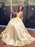 Simple A Line V Neck Backless Yellow Long Prom Dresses, Backless Yellow Formal Dresses, Yellow Evening Dresses