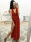 Simple A Line V Neck Red Chiffon Long Prom Dresses with Slit, V Neck Red Formal Dresses, Red Evening Dresses