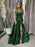 Simple Backless Emerald Green Satin Long Prom Dresses, Long Green Formal Graduation Evening Dresses