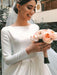Simple Jewel Long Sleeve A-line Wedding Dresses - wedding dresses