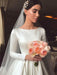 Simple Jewel Long Sleeve A-line Wedding Dresses - wedding dresses