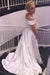 Simple Satin Off-the-shoulder Sexy Sweep Train Beach Wedding Dress - Wedding Dresses