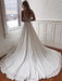 Simple Spaghetti-Strap V-Neck Sweep Train Ruffles Wedding Dresses - wedding dresses