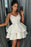 Simple Spaghetti Straps Short Homecoming with Lace Satin Graduation Dress - Prom Dresses