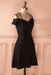 Simple Strap Black Short Satin Graduation Dresses A Line Ruched Homecoming Dress - Prom Dresses
