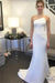 Simple Strapless Mermaid Long Elegant Ivory Sweep Train Wedding Dress - Wedding Dresses