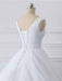 Simple V-Neck Lace-Up Ruffles Ball Gown Wedding Dresses - wedding dresses