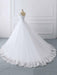 Simple V-Neck Lace-Up Ruffles Ball Gown Wedding Dresses - wedding dresses