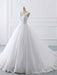Simple V-Neck Lace-Up Ruffles Ball Gown Wedding Dresses - wedding dresses