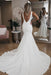 Simple V Neck Mermaid with Long Train Sexy Backless Beach Wedding Dress - Wedding Dresses