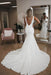 Simple V Neck Mermaid with Long Train Sexy Backless Beach Wedding Dress - Wedding Dresses